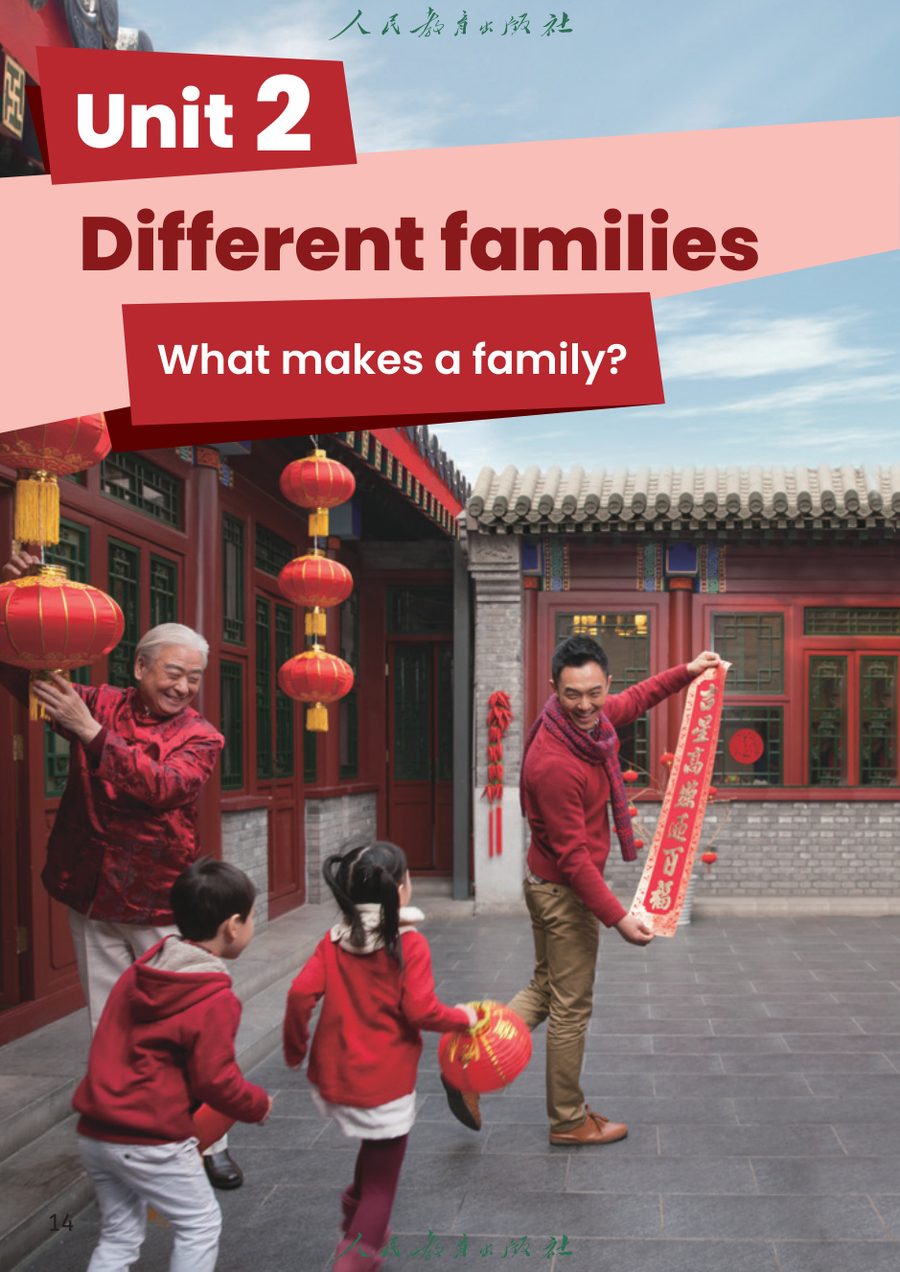 Unit 2 Different families 教材截图