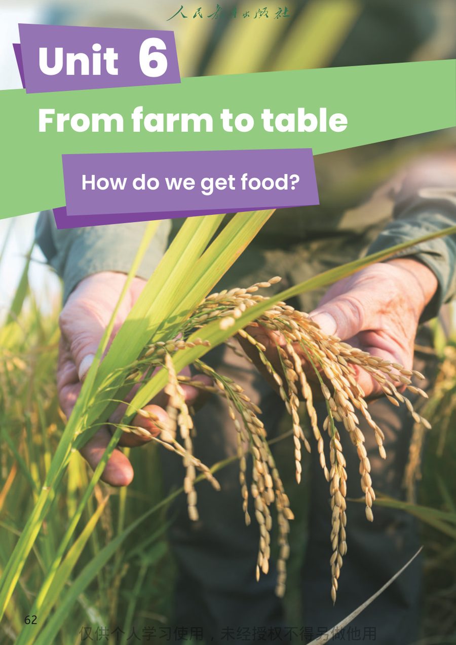 Unit 6 From farm to table 教材截图
