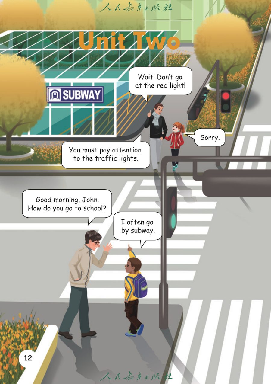 Unit 2 Ways to go to school 教材截图